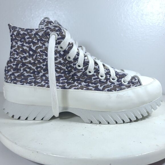 Converse All Star Lugged 2.0 High Platform Women Sz 8.5 Jacquard Sand Dune EUC - Picture 2 of 14